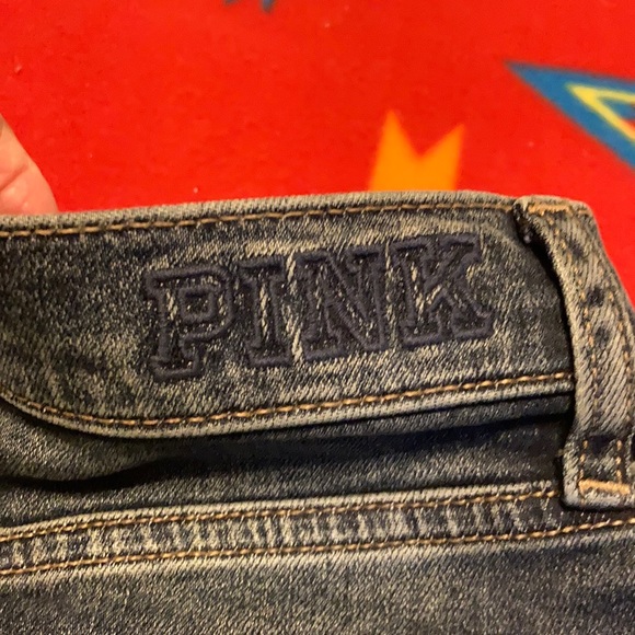 Pink Victoria’s Secret Distressed Jean Shorts Sz 0 - Picture 6 of 7